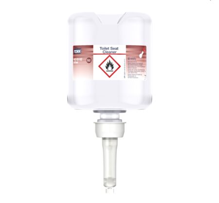 Distributeur Tork mini Noir à savon et désinfectant WC – Image 2