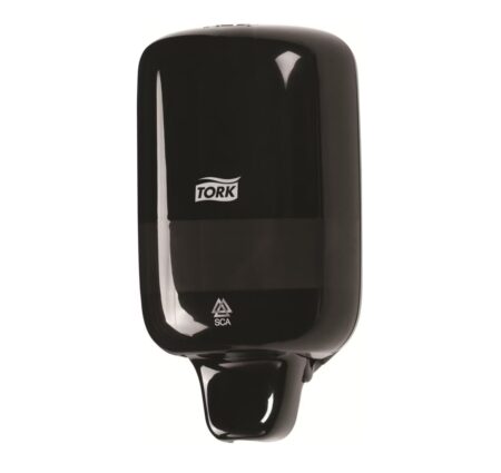 Distributeur Tork mini Noir à savon et désinfectant WC