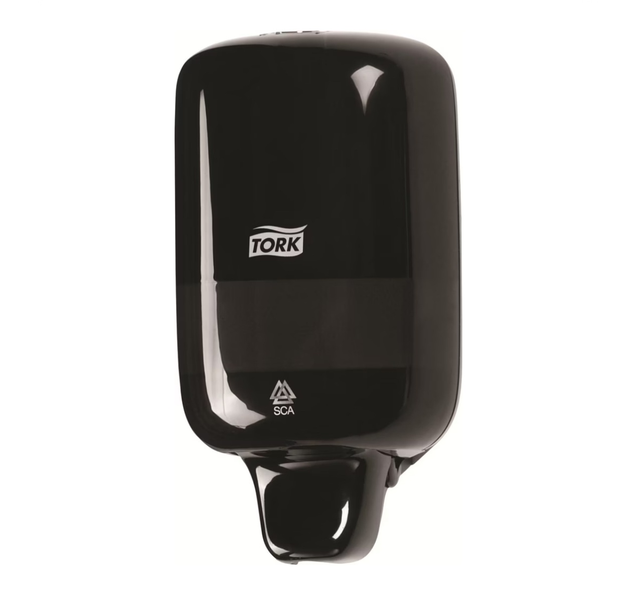 Distributeur Tork mini Noir à savon et désinfectant WC